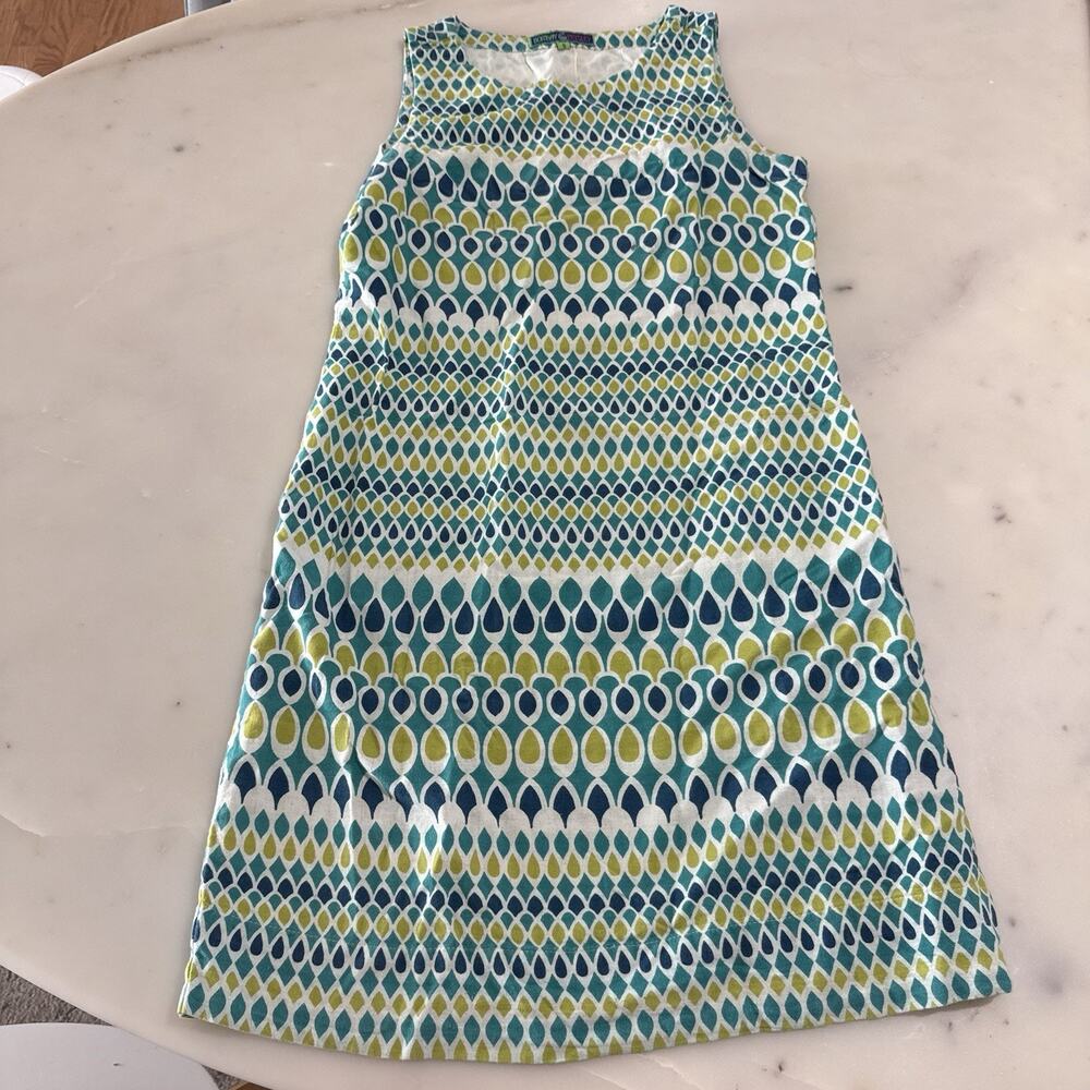 Bombay Paisley 85% Cotton 15% Linen Sleeveless Dress Size S Green Boho Festival